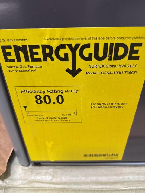 100,000 BTU Ultra Low NOx Up/Horz ECM Multi Speed Gas Furnace 80% and 3.5 Ton SS AC R-410A, 13 SEER