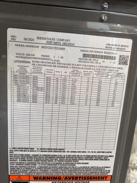 1.5 Ton 1-Stg HP R410A 14.3 SEER2, 2 Ton AC/HP ECM Multi Air Handler, 10Kw Heat 40A Smart Plug Only