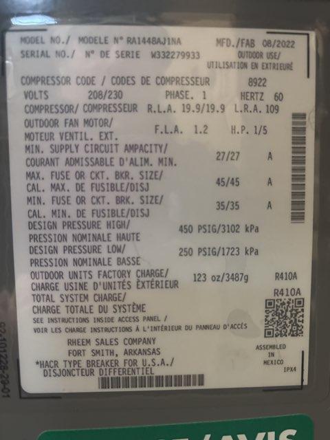 80,000 BTU 2-Stg Up/Horz Comm Comp Gas Furnace 80%, 4 Ton SS AC 14 SEER and 4 Ton Multi Cased N Coil