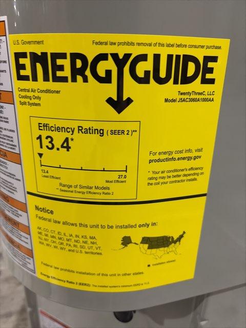 5 Ton SS AC R454B 13.4 SEER2, 5 Ton Multi Cased A Coil and 100,000 BTU Multiposition Gas Furnace 80%