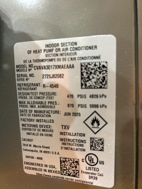 60,000 BTU Up/Horz ECM Gas Furnace 96%, 2 Ton SS AC R454B 14.3 SEER2 with 2.5 Ton Up/Down Cased Coil