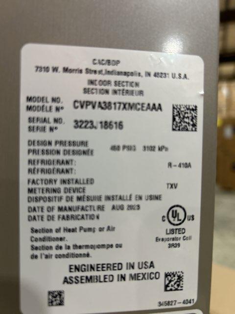 60,000 BTU 2-Stg Up/Horz ECM Multi Speed Gas Furnace 96% and 3 Ton AC/HP Up/Down Cased V Coil, R410A