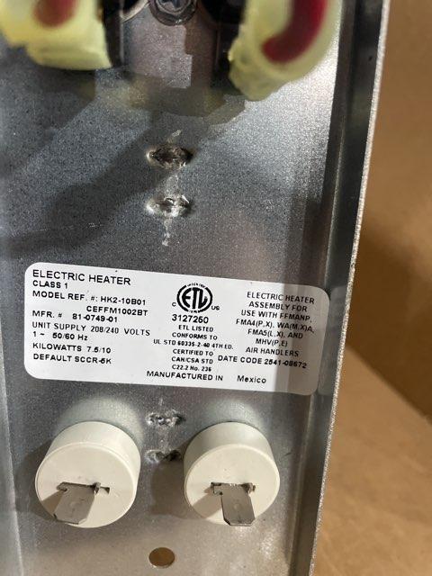 2 Ton 1-Stg SS HP R-454B 14.3 SEER2, 2 Ton PSC Wall Mounted Fan Coil with 10KW Heat Kit with Breaker