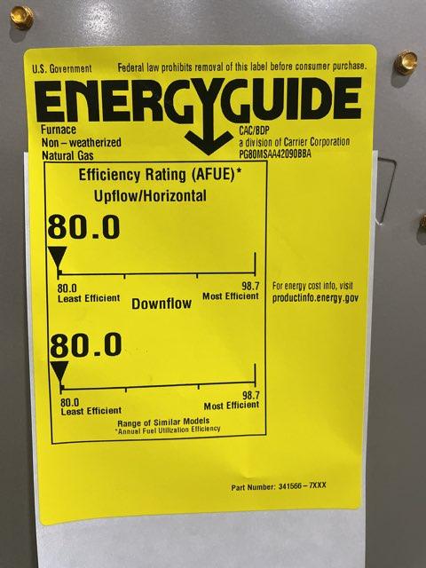 90,000 BTU Multi Gas Furnace 80%, 2.5 Ton SS R454B AC 14.3 SEER2 with 2.5 Ton Up/Down Cased V Coil