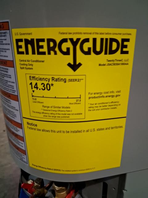 80,000 BTU 2-Stg Up/Horz Gas Furnace 96%, 2.5 Ton AC R454B 14.3 SEER2, 1.5-3 Ton Multi Cased A Coil