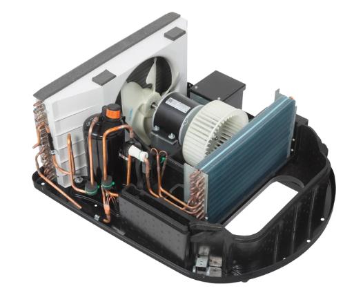 13,500 BTU Black Exterior-RV Rooftop AC, 115/60/1, R-410A and Non-Ducted Ceiling Assembly, White