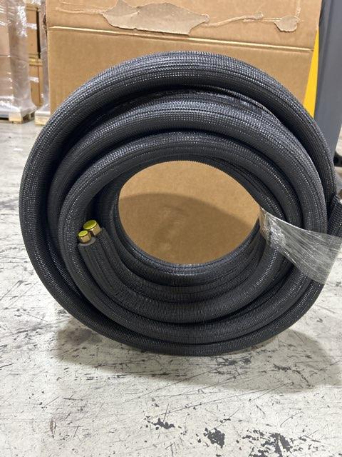 1/4"x1/2"x25' Flare Lineset 1/2" Insulation, Black with 14/4 Communication Wire for Mini Splits; 25'