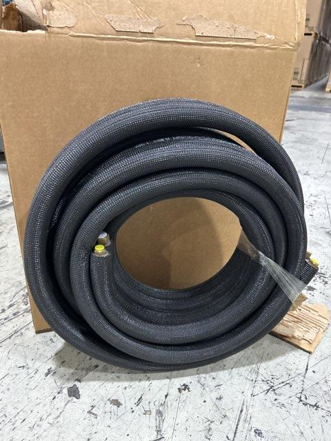 1/4"x3/8"x25' Flare Lineset 1/2" Insulation, Black with 14/4 Communication Wire for Mini Splits; 25'