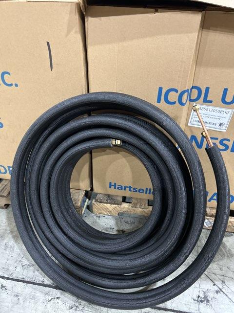 3/8"x5/8"x50' Flare Lineset 1/2" Insulation, Black with 14/4 Communication Wire for Mini Splits; 50'