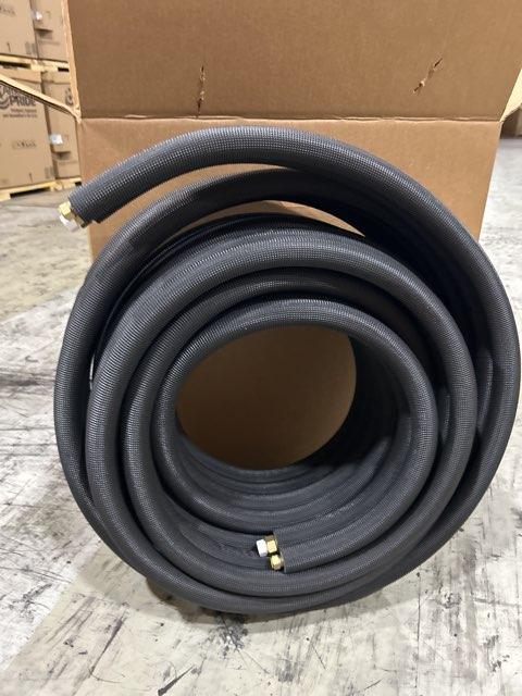 1/4"x1/2"x50' Flare Lineset 1/2" Insulation, Black with 14/4 Communication Wire for Mini Splits; 50'