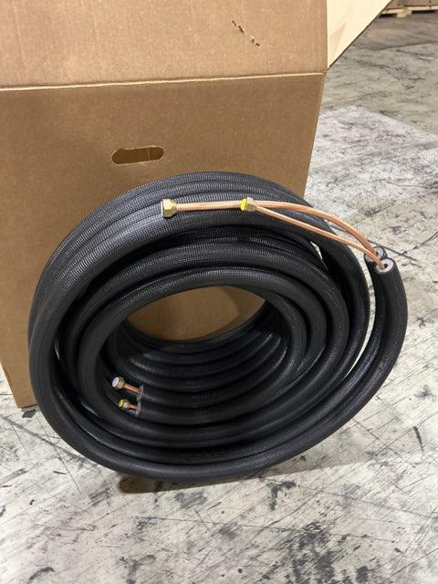 1/4"x3/8"x50' Flare Lineset 1/2" Insulation, Black with 14/4 Communication Wire for Mini Splits; 50'