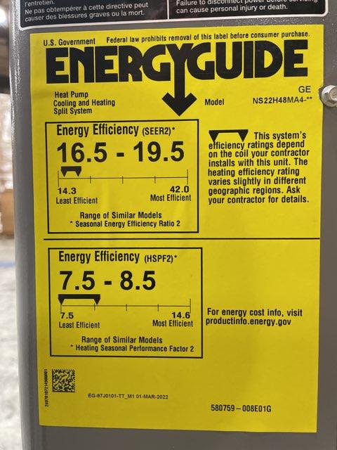 110,000 BTU Up/Horz Gas Furnace 96%, 4 Ton Inverter SS HP 22 SEER with 4 Ton Upflow Uncased A Coil