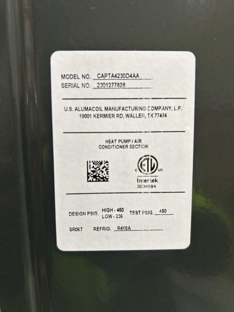 3.5 Ton Single-Stage SS Air Conditioner R410A 17 SEER and 3.5 Ton AC/HP Upflow/Downflow Cased A Coil