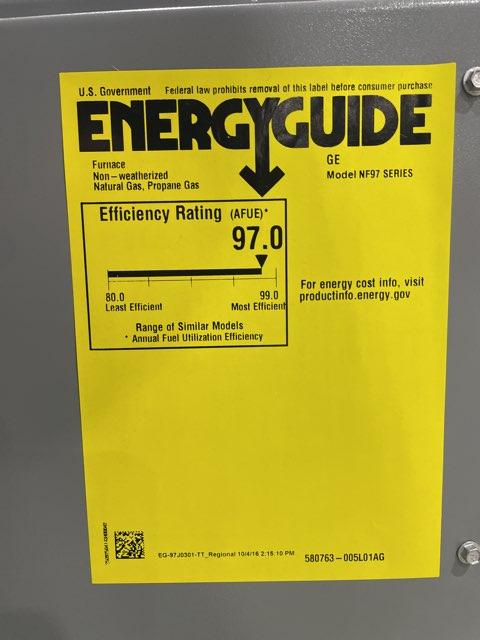 132,000 BTU Low NOx Two-Stage Up/Horz ECM Gas Furnace 97% with 5 Ton Inverter SS AC R410A 23 SEER