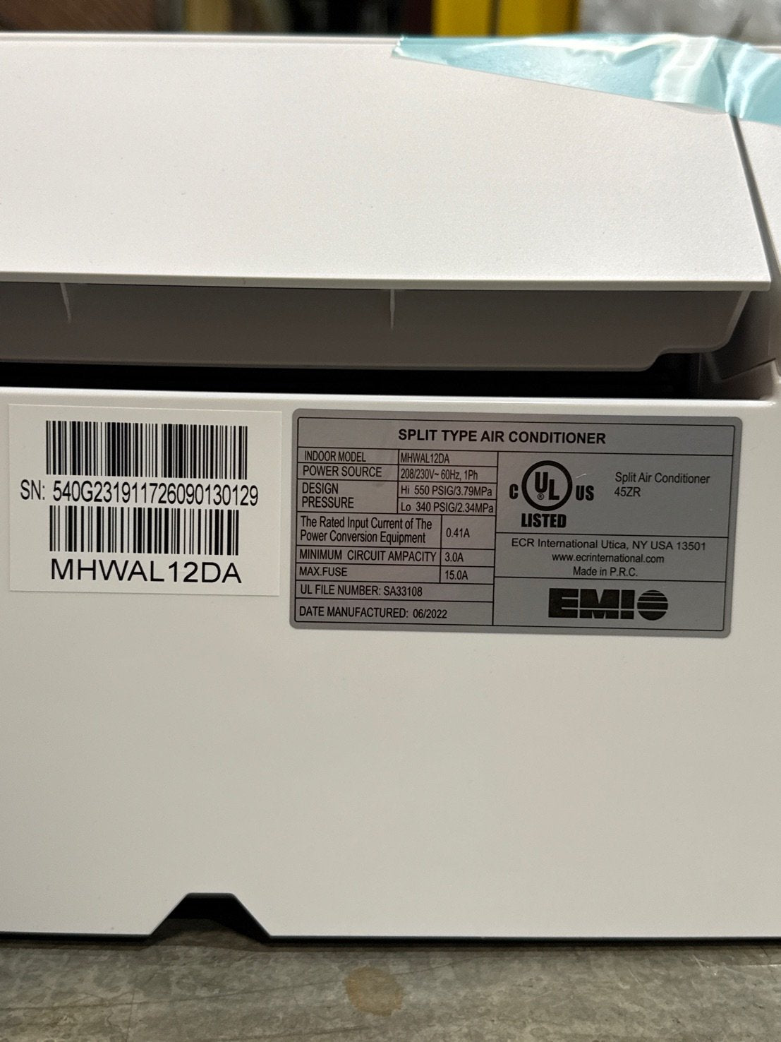 20,000 BTU Dual Zone Inverter Heat Pump Mini Split Set, 22 SEER, 208-230/60/1 R-410A