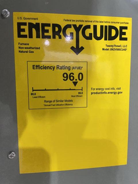 80,000 BTU 2-Stage Up/Horz ECM Var Speed Gas Furnace 96% with 2.5 Ton 1-Stge SS AC R-454B 13.4 SEER2