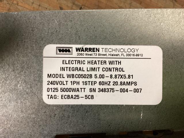 1.5 Ton AC/HP ECM Multiposition Air Handler 208-230/60/1 R410A CFM 1150 with 5 Kw Heat Kit, 20.8 Amp