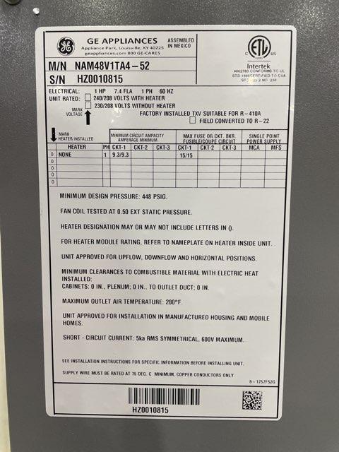 3.5 Ton 1-Stg SS Heat Pump 208-230/60/1 R410A 14 SEER with 4 Ton AC/HP ECM Multiposition Air Handler