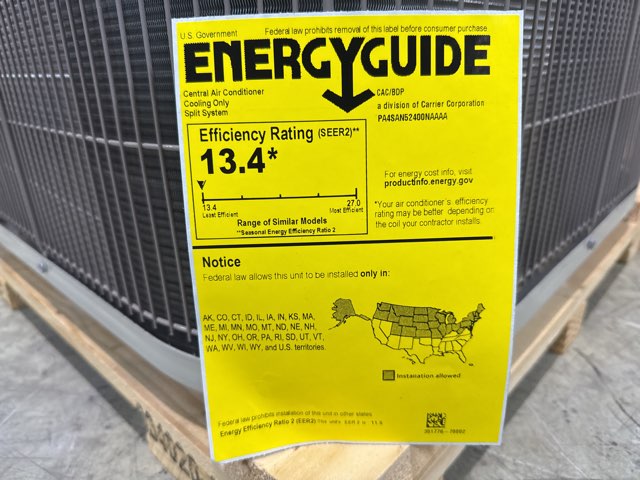 60,000 BTU Multi ECM Gas Furnace 96%, 2 Ton SS AC R454B 13.4 SEER2 with 2.5 Ton Up/Down Cased V Coil