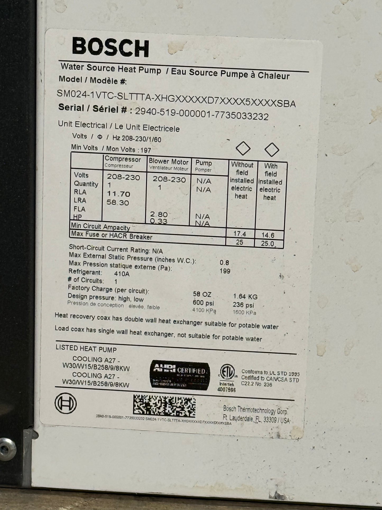 2 Ton Single-Stage ECM Vertical Geothermal Heat Pump 208-230/60/1 R410A 26.5 EER