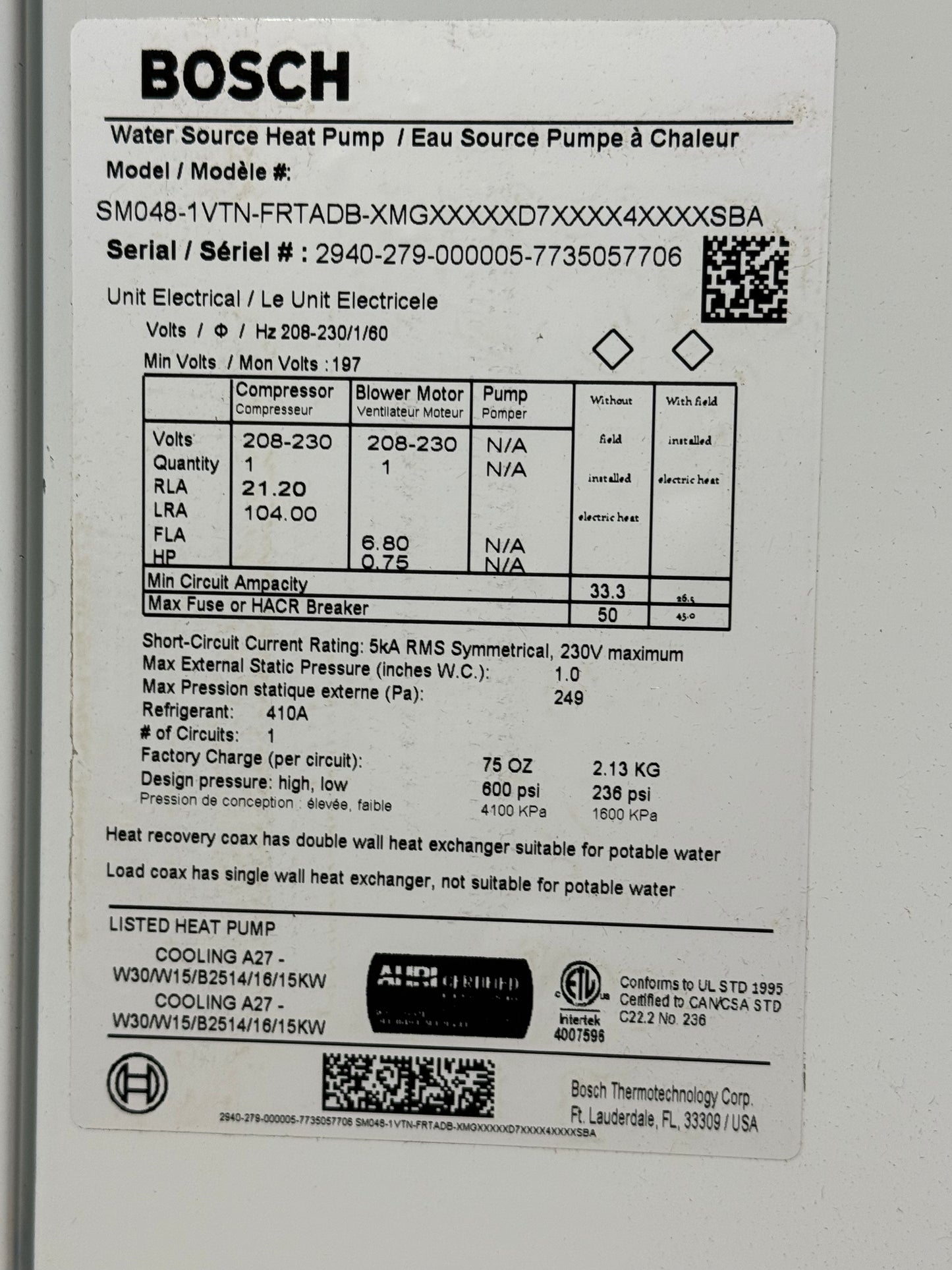 4 Ton Two-Stage ECM Vertical Geothermal Heat Pump 208-230/60/1 R410A 25.2 EER
